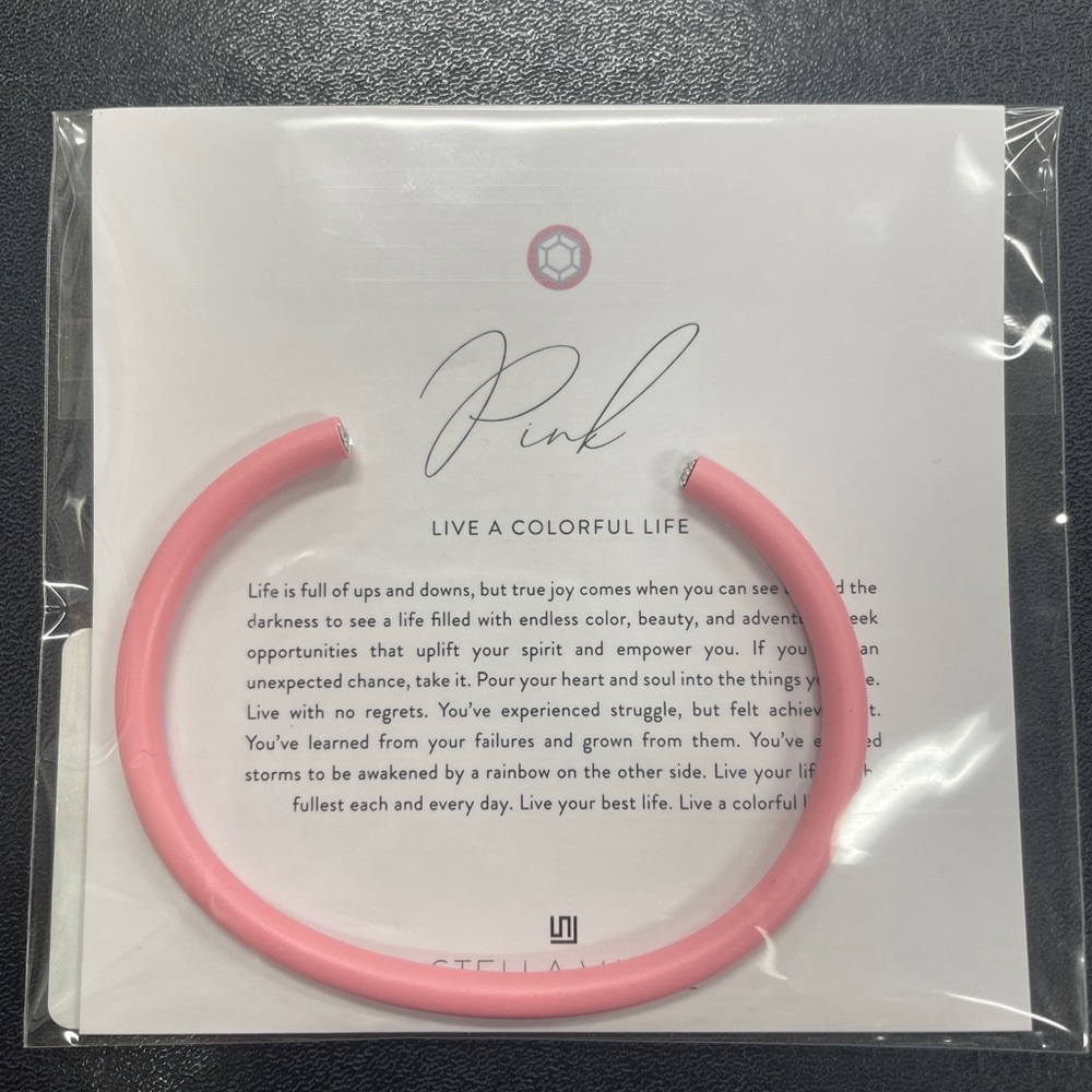 Stella Valle Pink Ceracoat Bracelet with Clear Stones